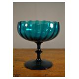 Mermaid Blue Compote Blown Glass
