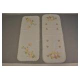 Pair Needlepoint Table Coverings - Birds And Flora