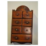 Primitive Wooden Wall Mounted Spice Or Tea Cabinet