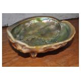 Large Shell With Glass Feet 8"