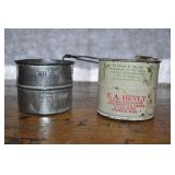 Vtg Metal Sifter From E A Hevly General Merchandse