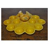 Yellow California Pottery Egg Tray