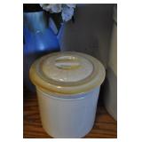 Lidded One Gallon Glazed Crock