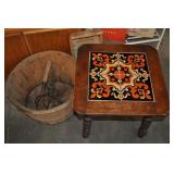 Small Tiled Wooden Lamp Table C.1960s