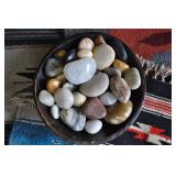 Wooden Bowl Of Polished Rocks