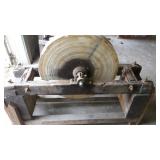 Industrial Mill Sharpening Stone And Wood Pulley