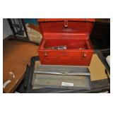 Grandads Red Painted Craftsman Tool Box