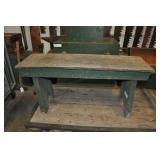 Handmade Wood Bench Painted Green 37" Handmade Wood Bench Painted Green 37"