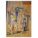 Assorted Tools - Roofing Hammer, Tin Snips, Clamps