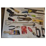 Assorted Tools - Clamps, Tin Snips Vise Grips Misc