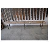 Wood Plank Bench 6 Iron Pipe Legs