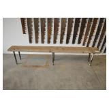 Wood Plank Bench 6 Iron Pipe Legs