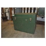 Custom Wood Storage Box Painted Green