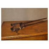 Antique Hand Forged Blacksmith Tongs 30 1/2"