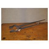 Antique Hand Forged Blacksmith Tongs 28"