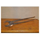 Antique Hand Forged Blacksmith Tongs 25 1/2"