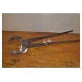 Antique Hand Forged Blacksmith Tongs 21 1/2" Antique Hand Forged Blacksmith Tongs 21 1/2"