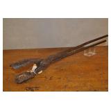 Antique Hand Forged Blacksmith Tongs 23 1/2"