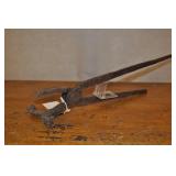 Antique Hand Forged Blacksmith Box Tongs 22"