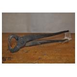 Antique Hand Forged Blacksmith Tongs 12"