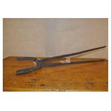 Antique Hand Forged Blacksmith Tongs 29"