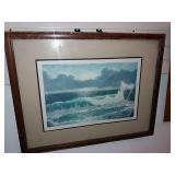 Artist Etching "california Coast" 78/250, J. Artist Etching "california Coast" 78/250, J.
