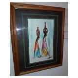 Framed Southwest Style Print By Degrazia, Nicely Framed Southwest Style Print By Degrazia, Nicely