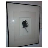 Artists Etching " Cheyenne" By Lyman Byxbe. Artists Etching " Cheyenne" By Lyman Byxbe.