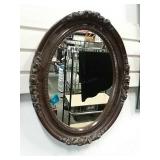 Oval Mirror With Rose Detail. 16"x20"