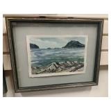 Framed Watercolor Starfish At Williams Point - Framed Watercolor Starfish At Williams Point -