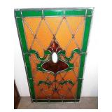 Stained Glass 21" X 36". Multiple Cracks, Stained Glass 21" X 36". Multiple Cracks,