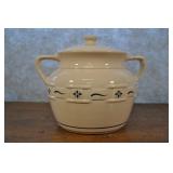 Longaberger Pottery Covered Cookie Jar 8"hx10"w Longaberger Pottery Covered Cookie Jar 8"hx10"w