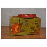 Vintage Wood Trinket Box With Bakelite Handle