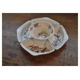 Serving Set, Vintage Hand Painted 5 Pc Serving Set, Vintage Hand Painted 5 Pc