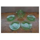 Uranium Glass Plates 7", Set Of 5