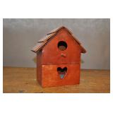 Primitive Wood Birdhouse 8"h X 7 1/4"w