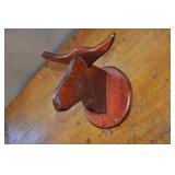 Wooden Bull Wall Mount Hat Rack, Handmade