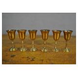 Port Glasses, Metal, Set Of 6, 3 5/8" Port Glasses, Metal, Set Of 6, 3 5/8"