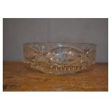 Crystal Bowl, Etched Glass, 3" X 7.75" Crystal Bowl, Etched Glass, 3" X 7.75"