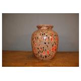 Vase, Ceramic, Brown & Red Glazed, Unsigned Vase, Ceramic, Brown & Red Glazed, Unsigned