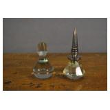 Glass Bottle Stoppers, Vintage, Pair Glass Bottle Stoppers, Vintage, Pair