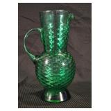 Mermaid Green Glass Pitcher, 10 1/2"h Mermaid Green Glass Pitcher, 10 1/2"h