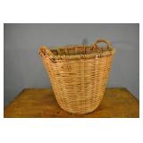 Wicker Laundry Basket, Plain Weave, Double Handle