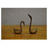 Brass Swan Sculptures,made By Russ, Korea