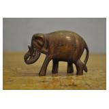 Brass Elephant Sculpture, Vintage, 2"