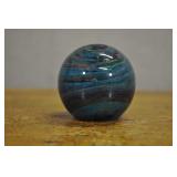 Glass Paperweight, Blue Multi Swirl Glass Paperweight, Blue Multi Swirl