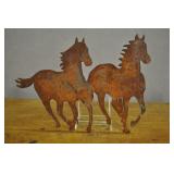 Steel Cut Mustang Horses, Plaque, 13" X 9"