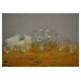 Vintage Punch Bowl And Cups, Grape Design Vintage Punch Bowl And Cups, Grape Design