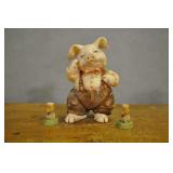 Piggy Figurine Collection, 3 Pcs, Tallest Is 8"h