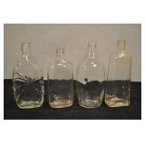 Glass Beverage Bottles, Vintage, 4 Pcs Glass Beverage Bottles, Vintage, 4 Pcs